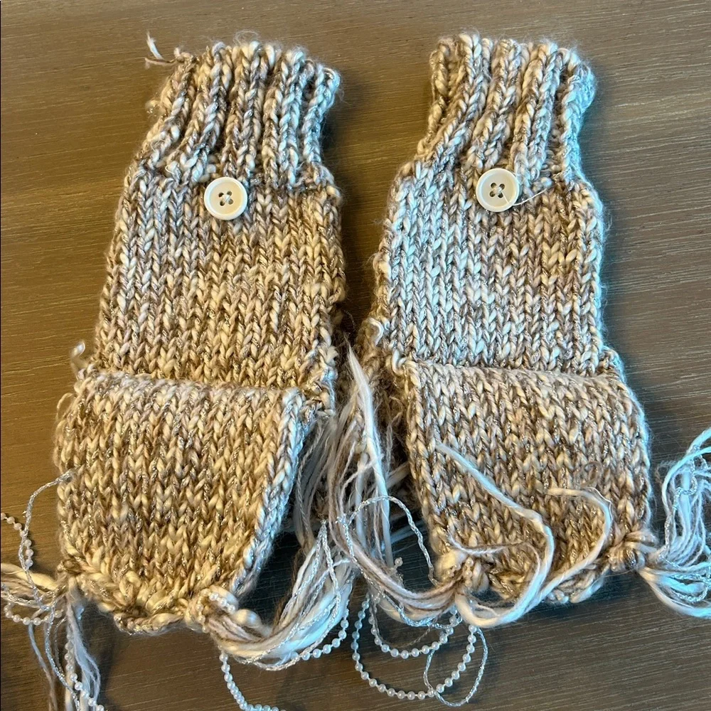 Claire's Owl Knit Hat and Mittens‎ Set in Gray and Pink